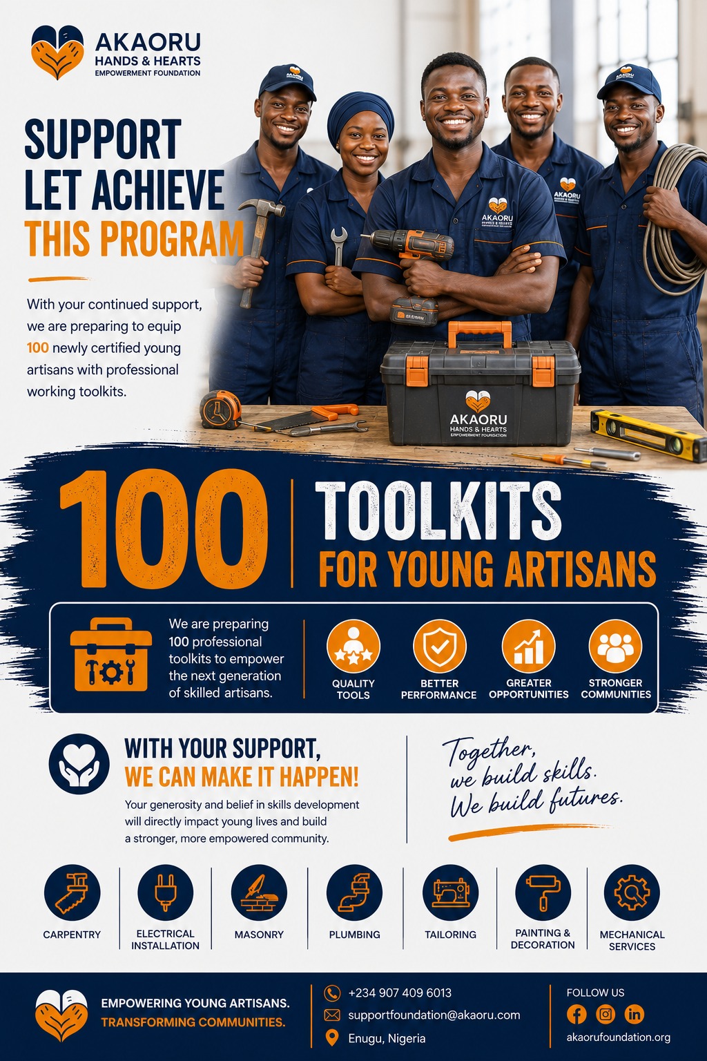 100 Toolkits Distribution to Young Artisans